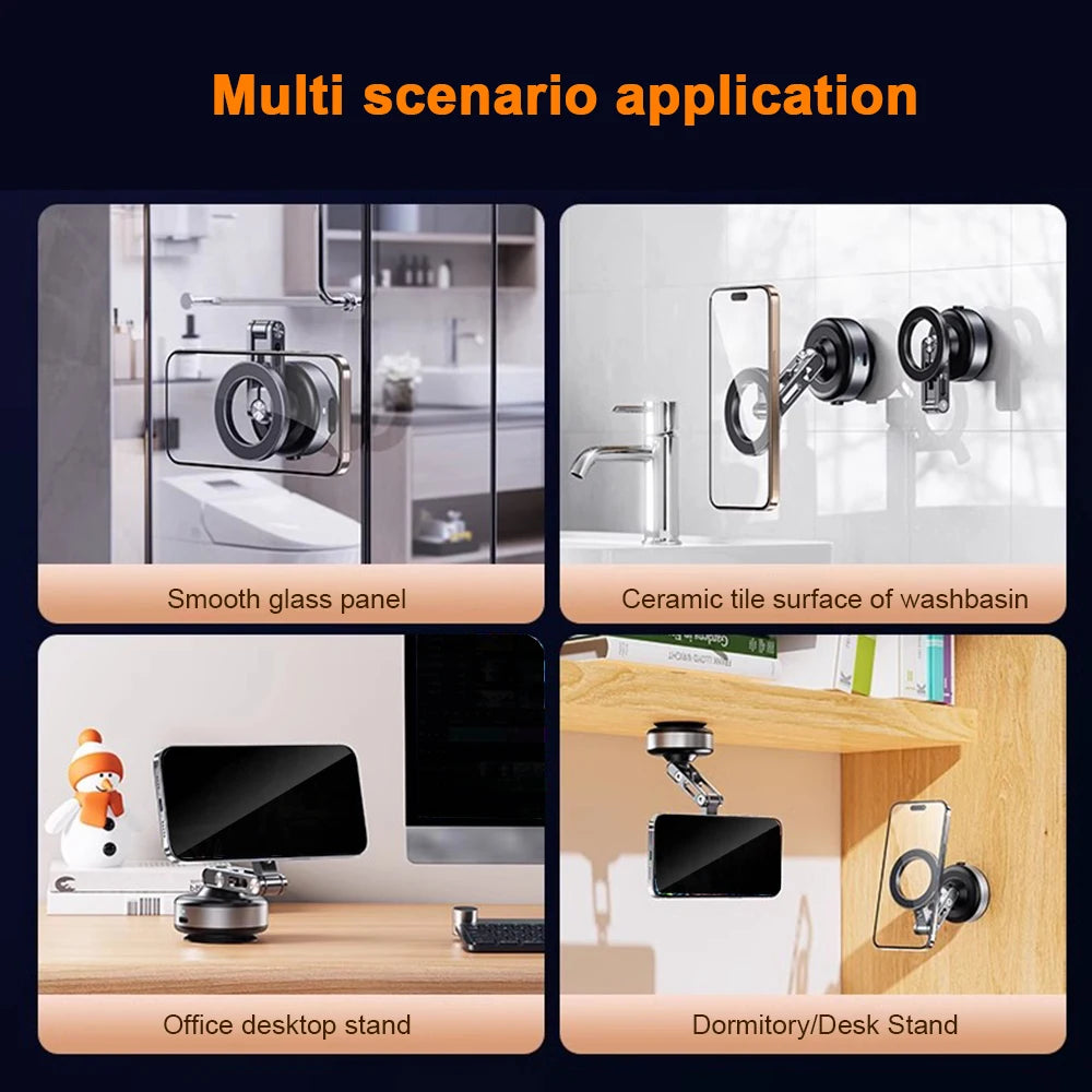 Foldable Magnetic Car Phone Holder with Electric Vacuum Suction Mount