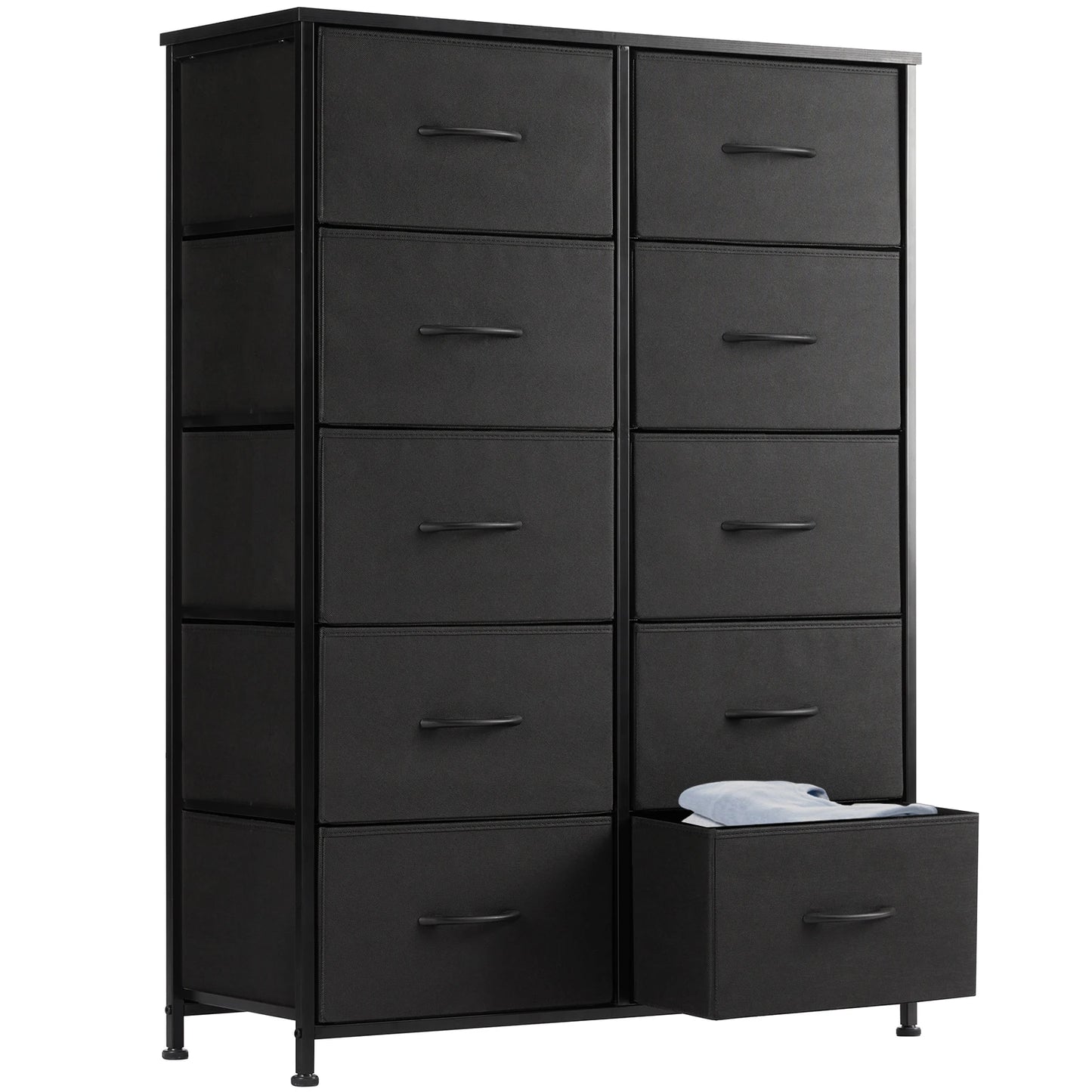 10-Drawer Fabric Dresser Storage Organizer with Sturdy Steel Frame