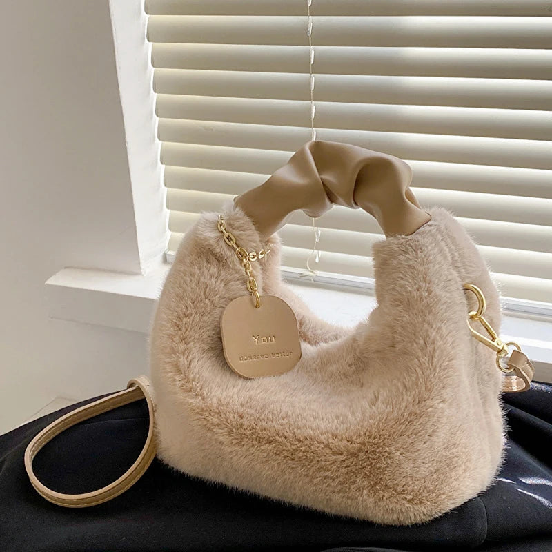 Luxury Plush Ruched Handbag