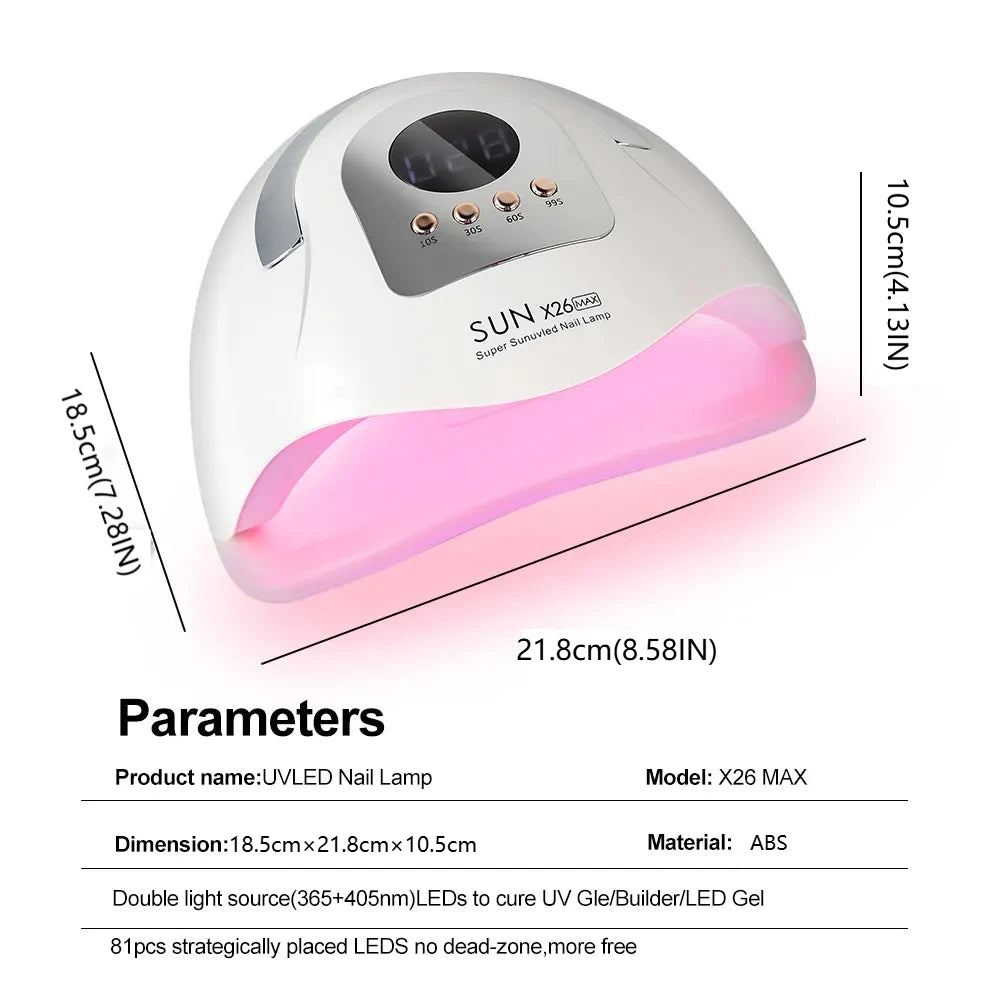 Professional 380W UV LED Nail Lamp - 81 LEDs Fast Gel Dryer
