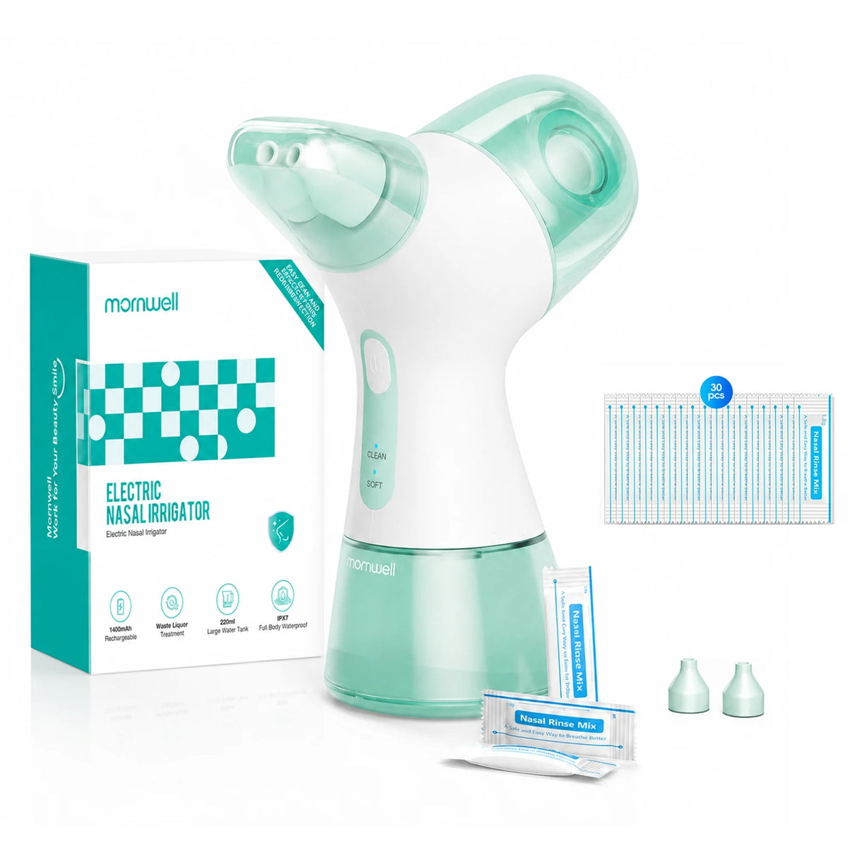 Electric Nasal Irrigation System - Automatic Sinus Rinse & Nose Cleaner