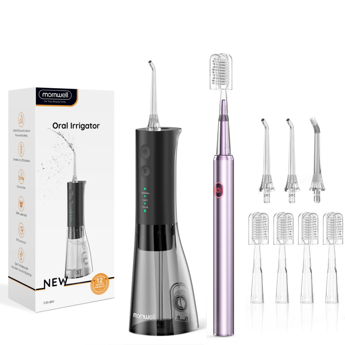 Portable Oral Irrigator & Sonic Toothbrush Combo Set for Deep Teeth Cleaning