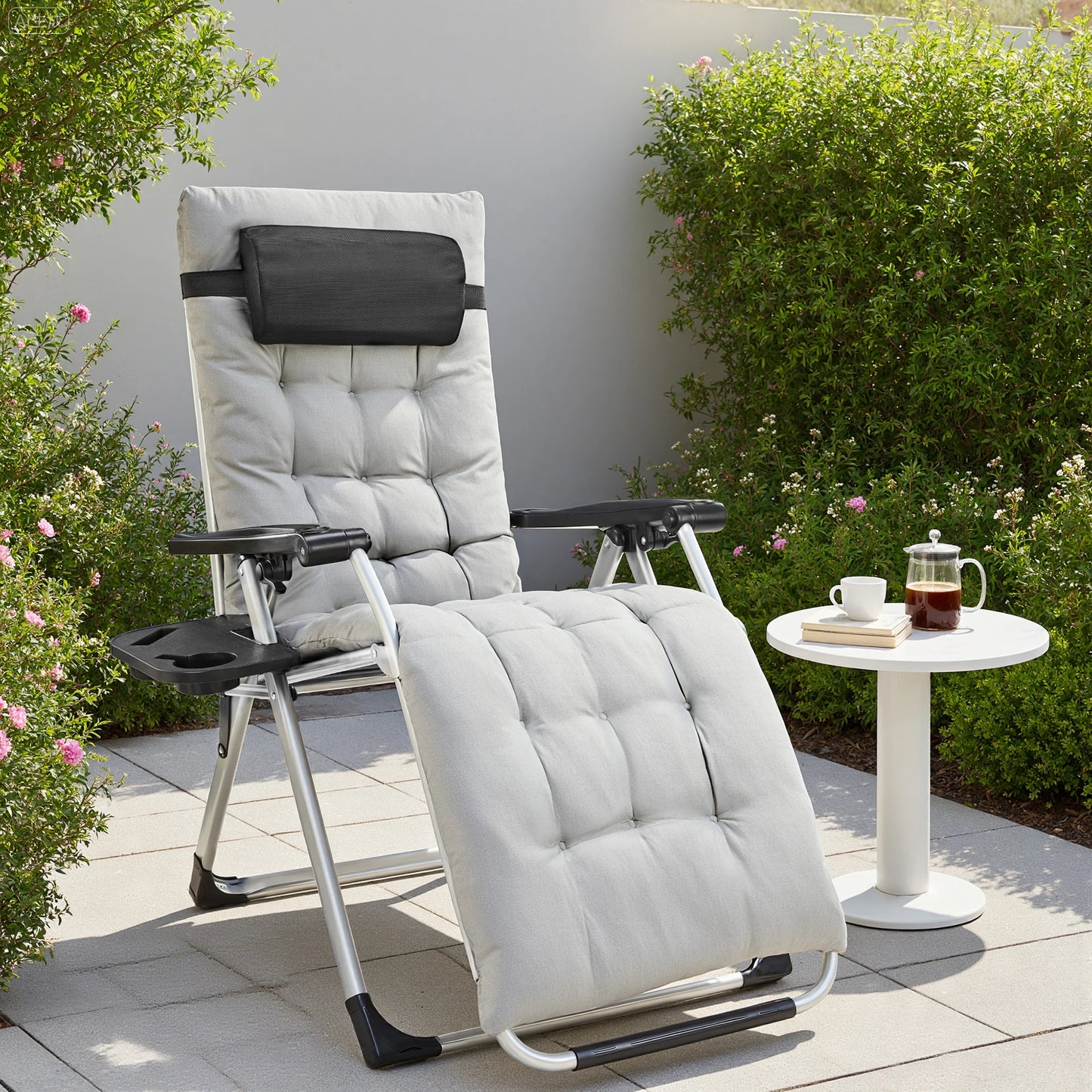 Zero Gravity Recliner Chair - Portable Folding Outdoor Lounge with Tray
