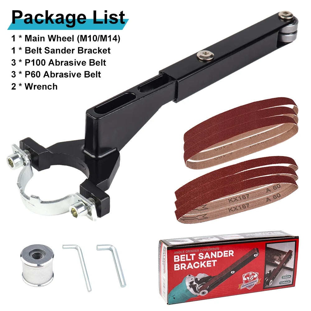 Angle Grinder to Belt Sander Adapter - Sanding Belt Attachment for Wood & Metal