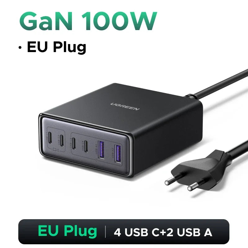 UGREEN 65W GaN Fast Charger 5-in-1 USB-C Desktop Power Adapter