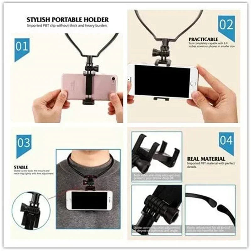 Hands-Free Neck Phone Mount for First-Person POV Video Recording