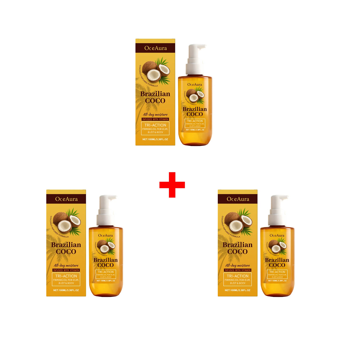 Coconut Brazilian Firming Body Oil - Hydrating & Tightening Skin Care Treatment
