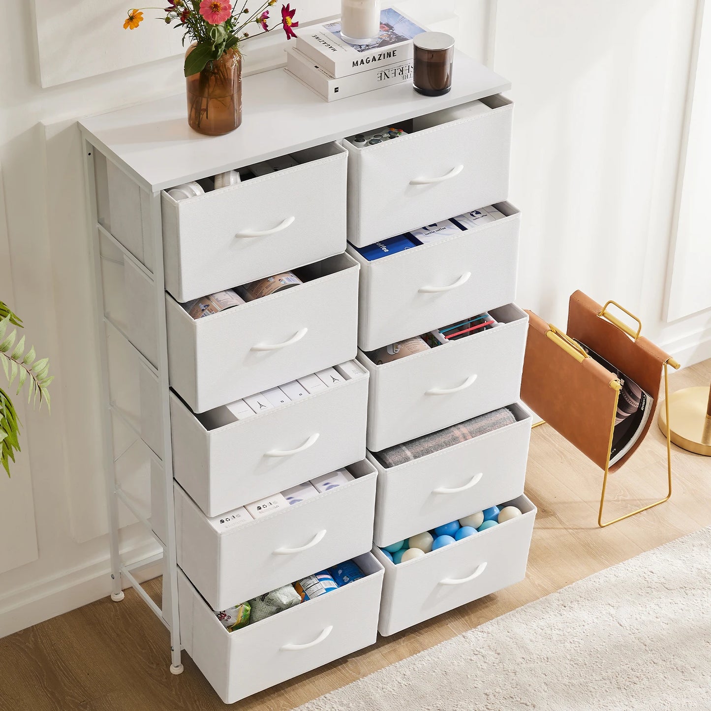 Modern Fabric Storage Dresser - 5, 7, or 10 Drawer Bedroom Closet Organizer