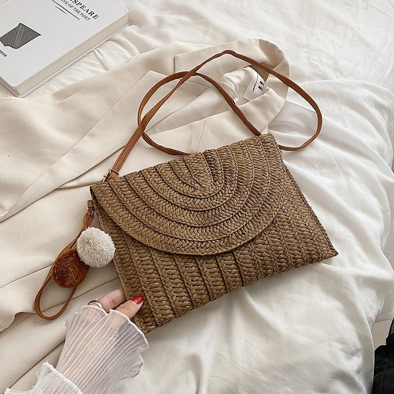 Luxury Woven Summer Straw Clutch