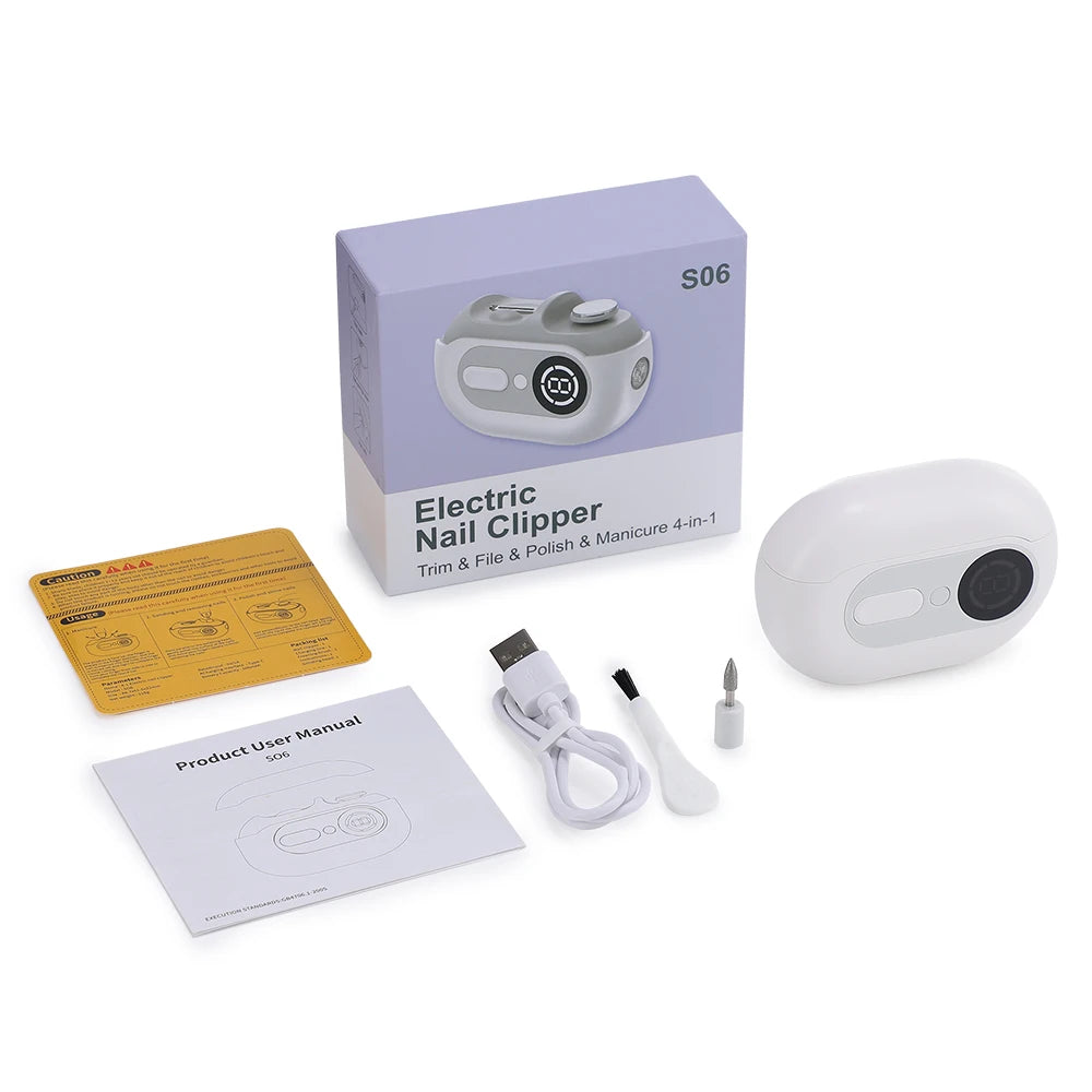 4-in-1 Electric Nail Clipper with UV Lamp and Precision Polisher
