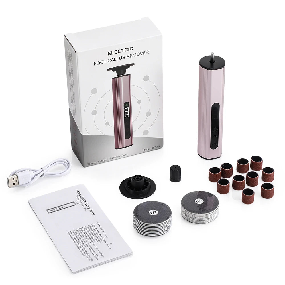 Electric Foot Callus Remover - Professional Rechargeable Pedicure Grinder