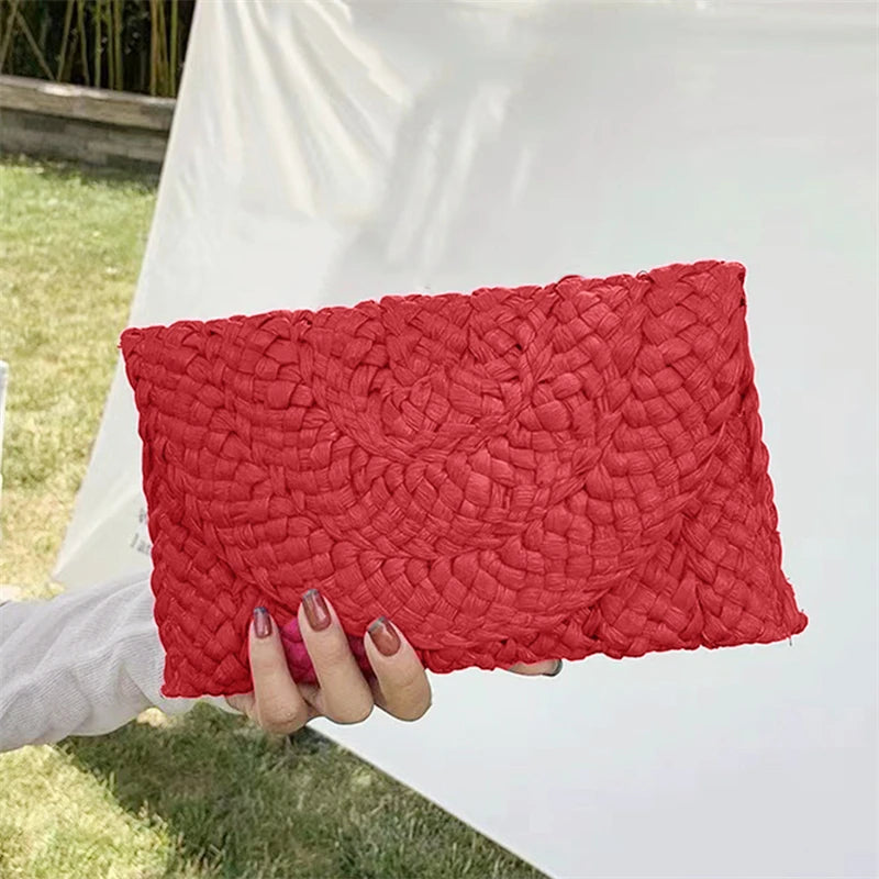 Luxury Woven Straw Clutch