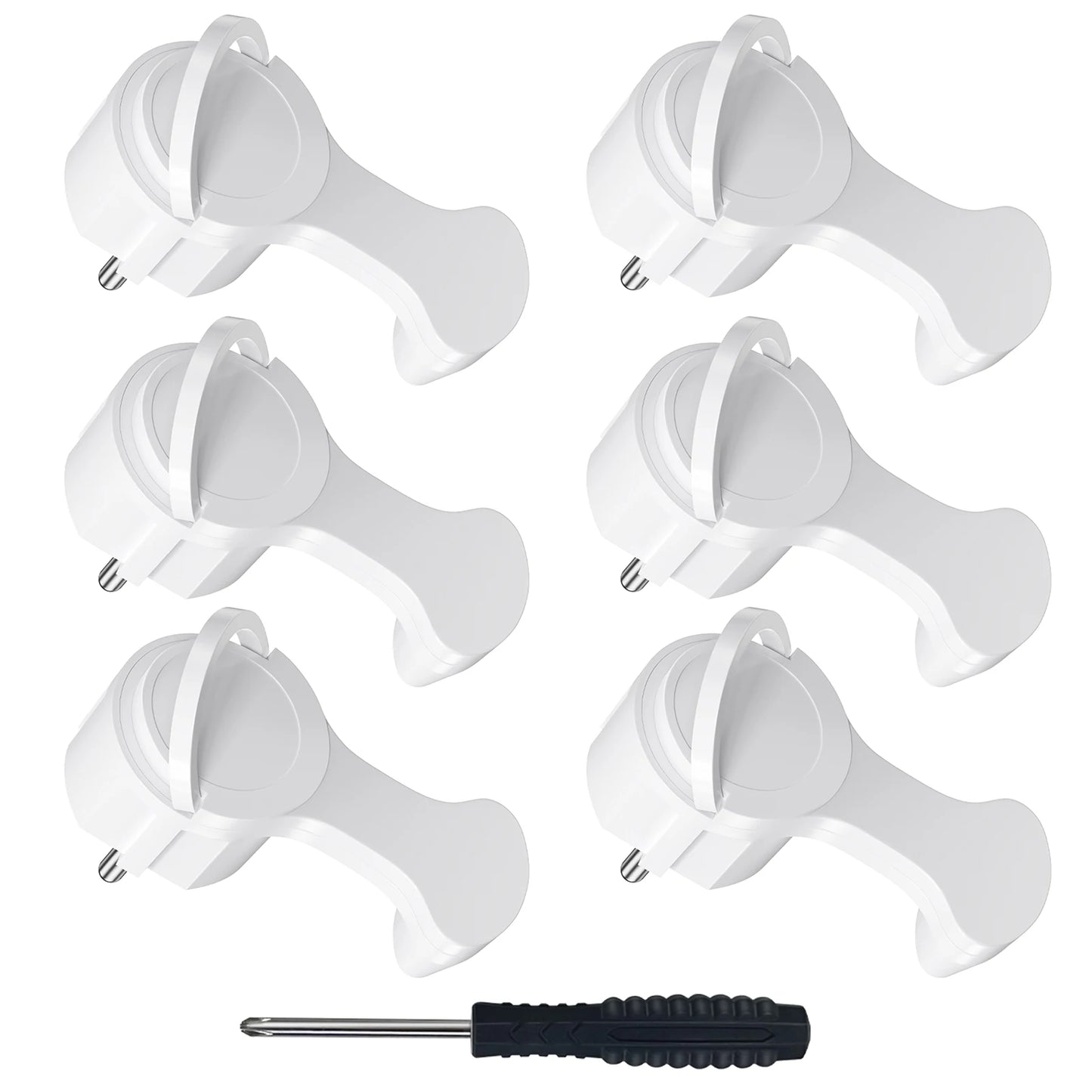 Space-Saving European Flat Plug Adapter with Foldable Handle - 4 Pack