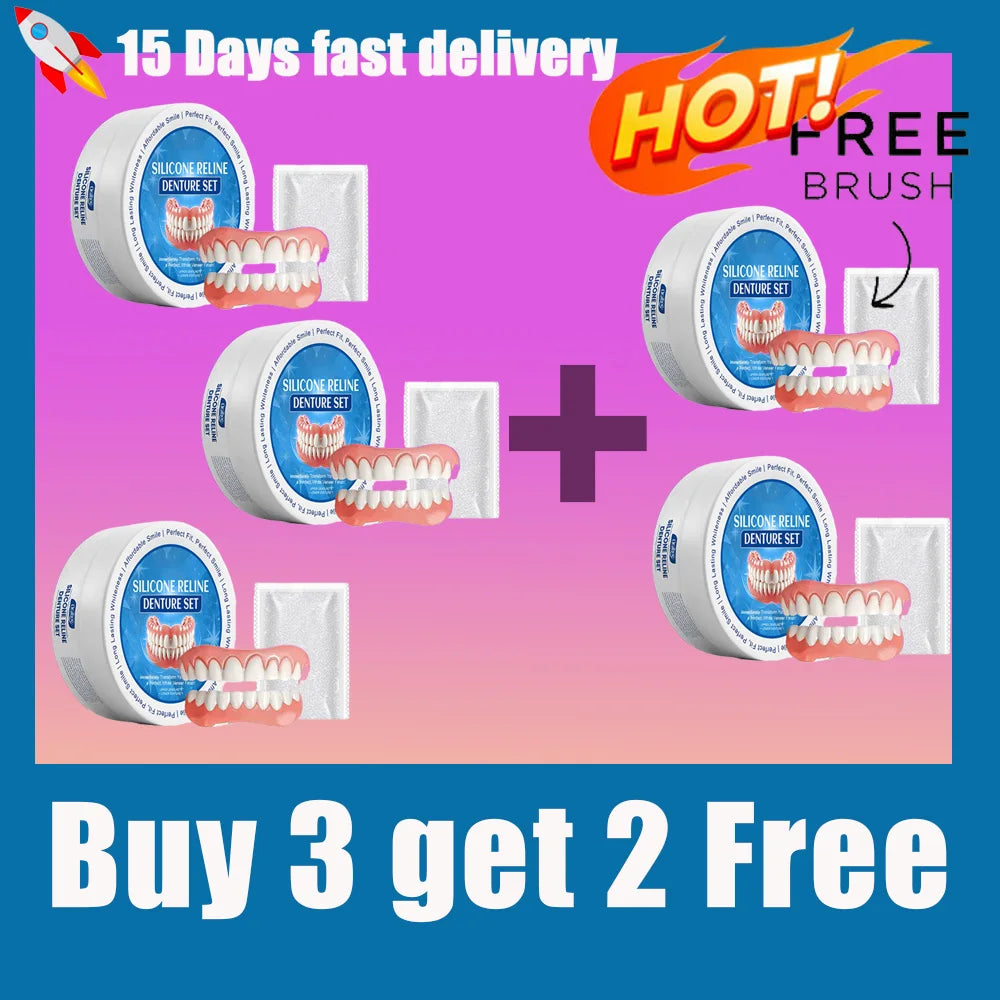 Comfort Fit Silicone Cosmetic Dentures for Instant Smile Transformation