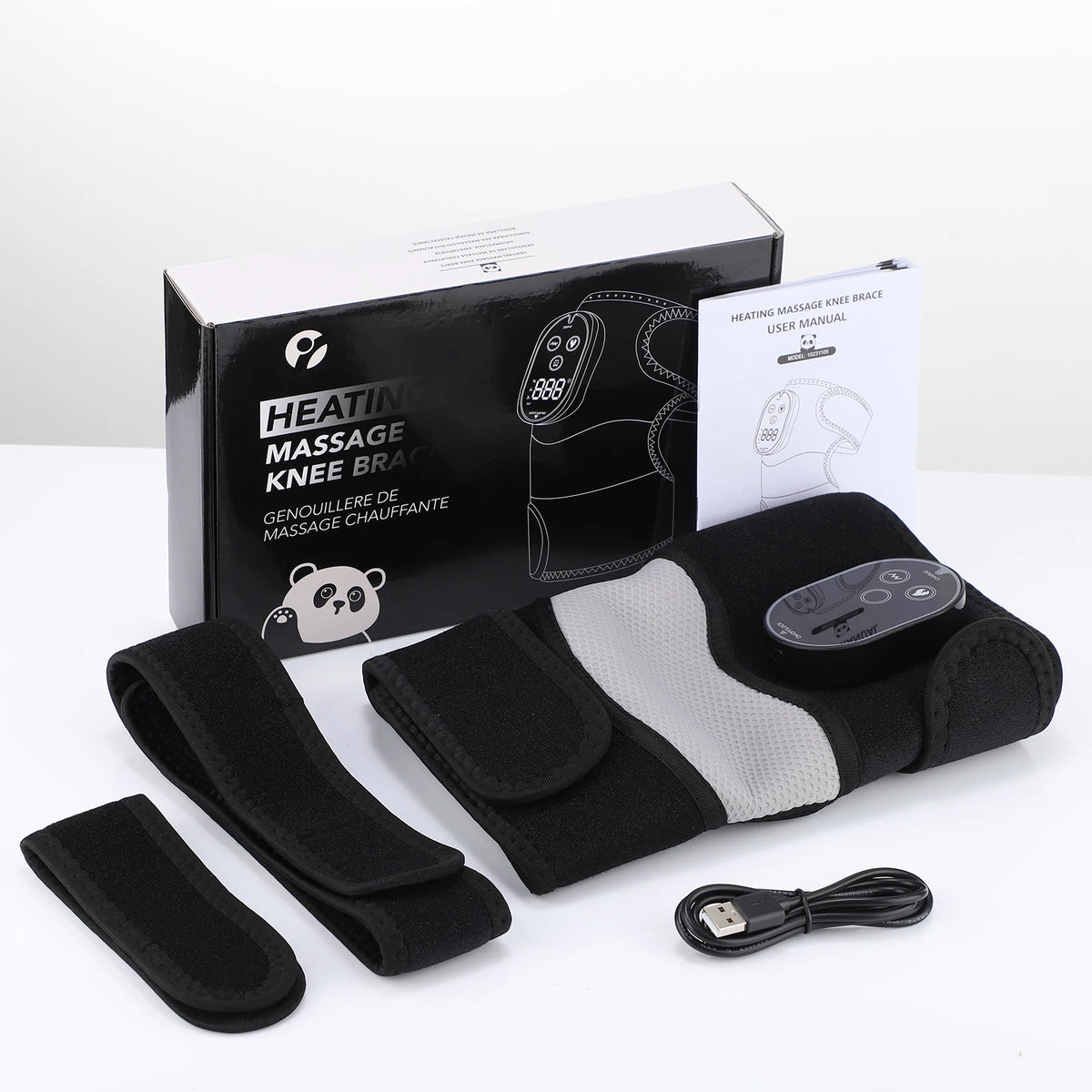 Cordless Heated Knee Massager with Vibration Therapy for Joint Pain Relief