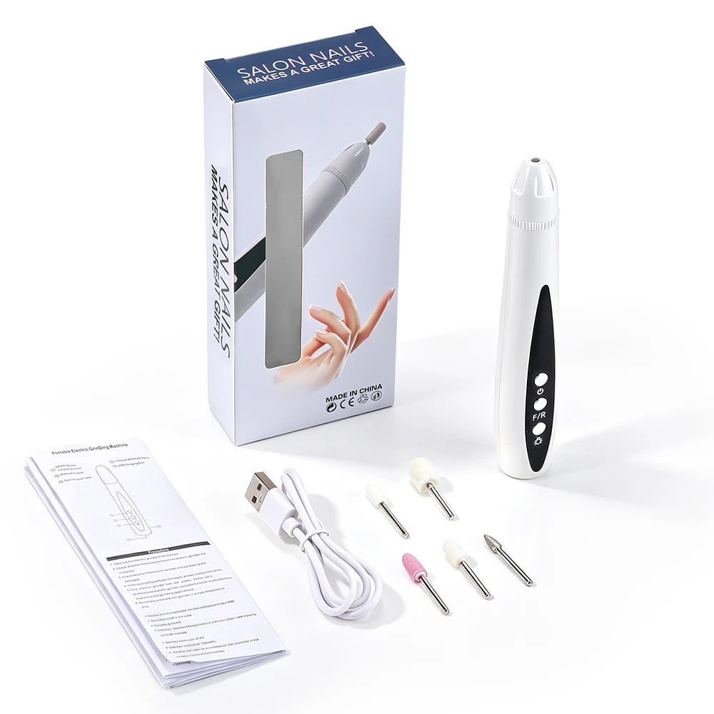 2-in-1 Cordless Electric Nail Drill with Built-in UV Curing Light