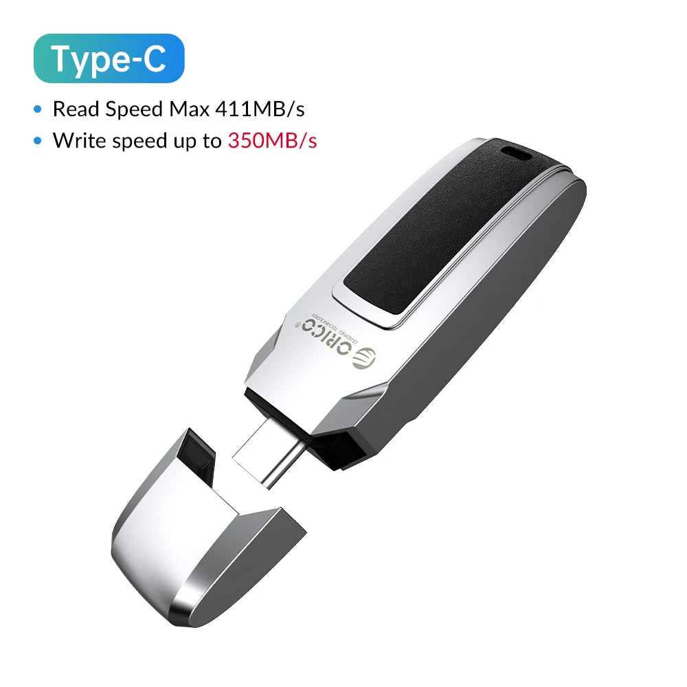 ORICO High-Speed Metal & Leather USB 3.2 Flash Drive - Portable Storage