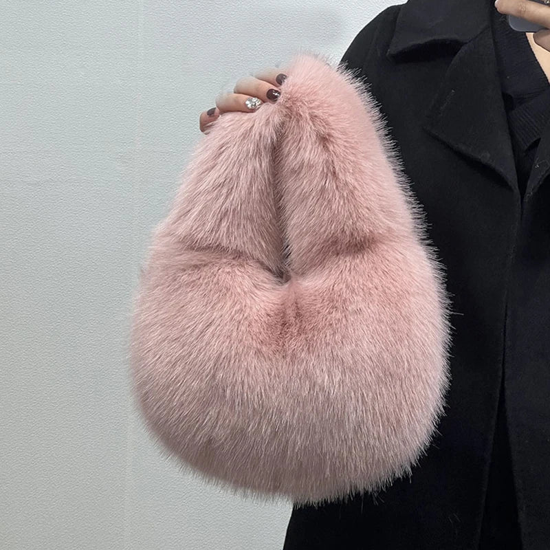 Luxury Soft Plush Bucket Bag