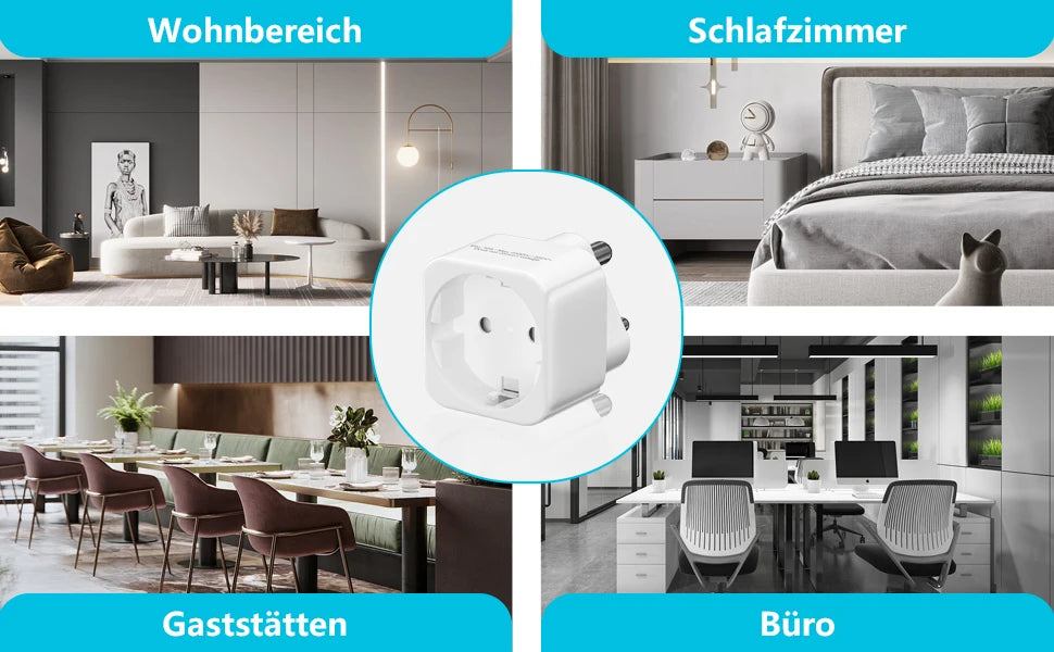 EU to India Plug Adapter - 2-Pin to 3-Pin Travel Power Converter