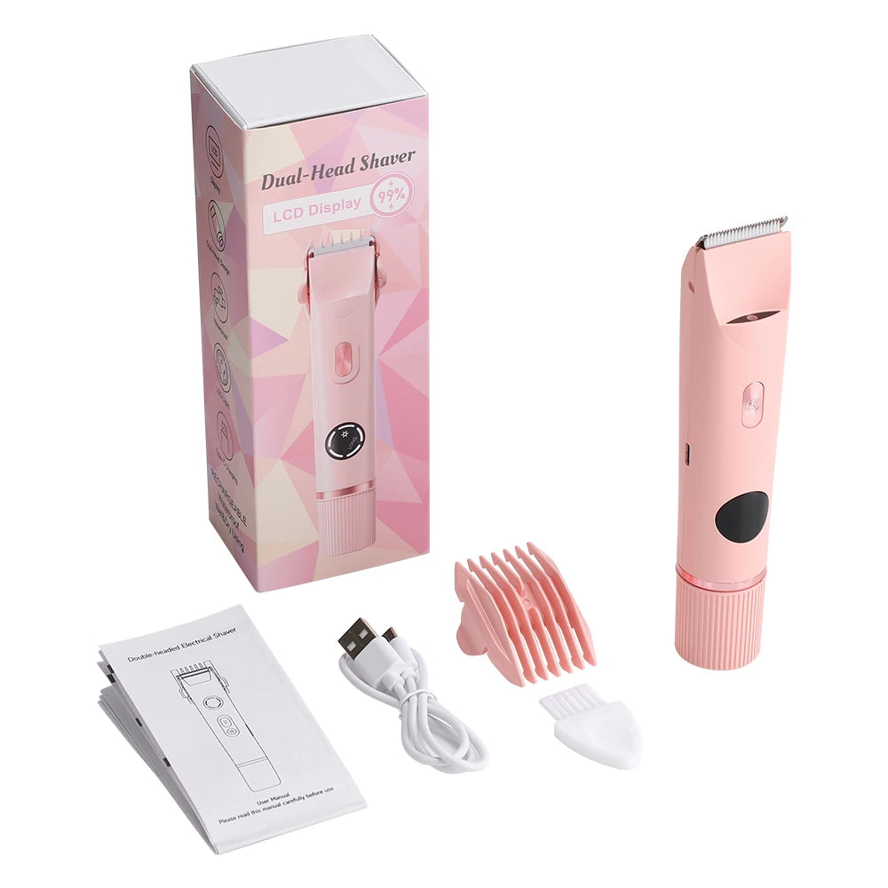 2-in-1 Dual Head Electric Shaver & Bikini Trimmer for Women