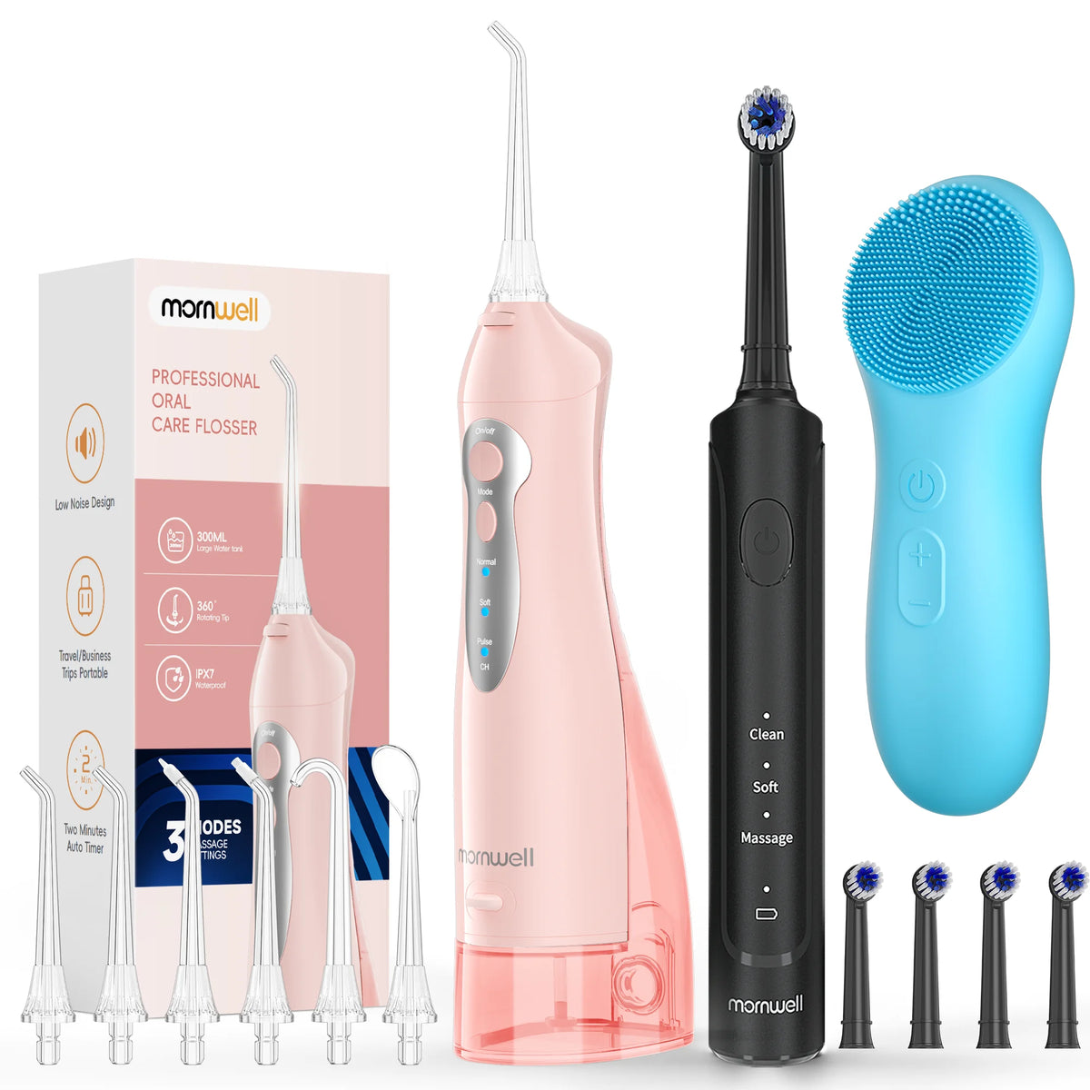 3-in-1 Professional Oral Care & Facial Cleansing Kit – Deep Clean Water Flosser