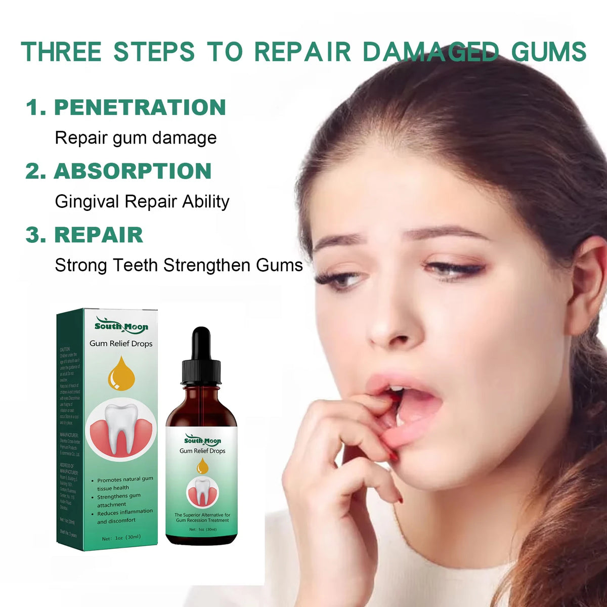 Herbal Toothache and Gum Relief Drops - Oral Care Solution for Pain and Sensitivity