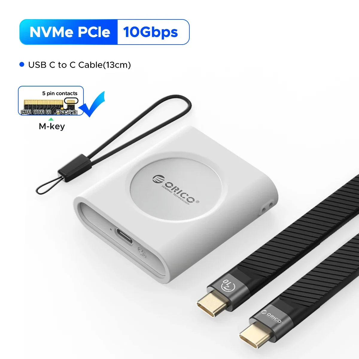 M.2 NVMe SSD Enclosure 2230 - 10Gbps Portable External USB-C Case