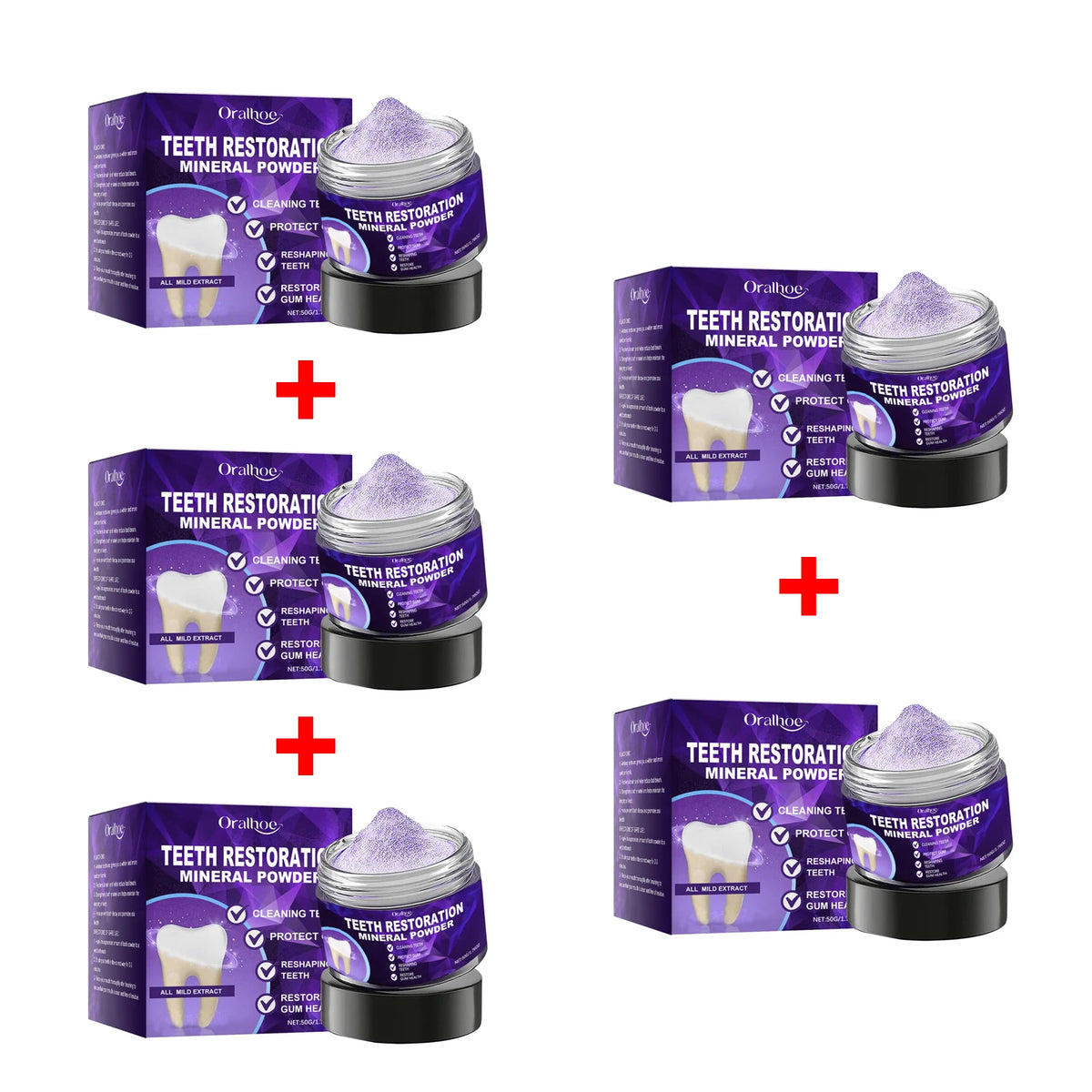Purple Teeth Whitening Powder - Deep Stain Removal & Enamel Repair Formula