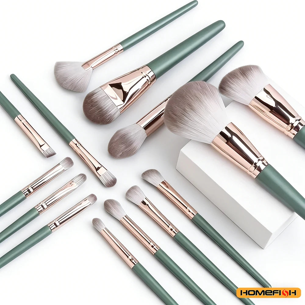 14-Piece Soft Fluffy Makeup Brush Set - Professional Cosmetic Tools