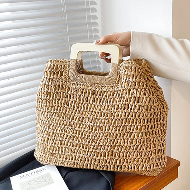 Luxury Woven Straw Beach Tote