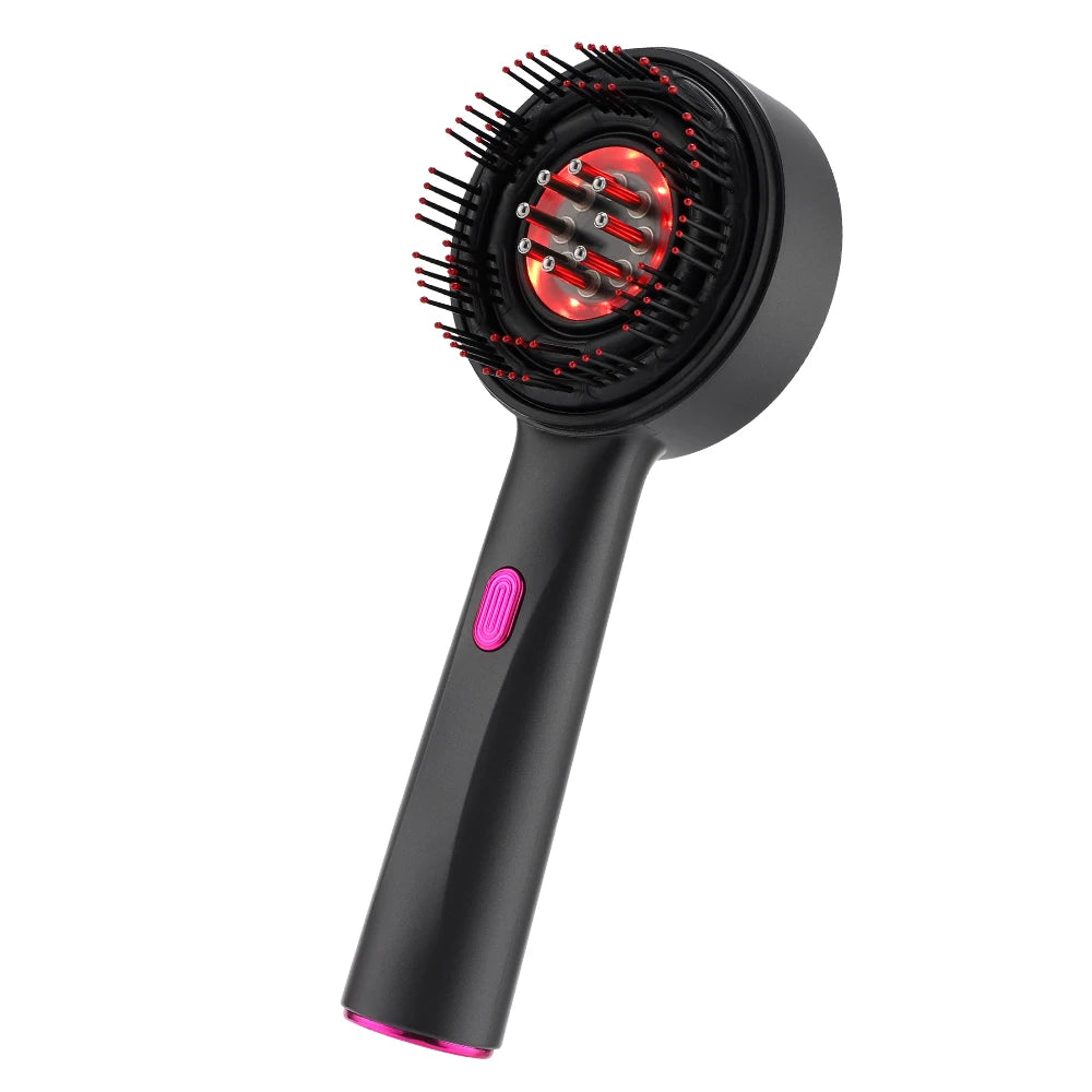 Electric Scalp Massager Comb with LED Light Therapy & Liquid Applicator