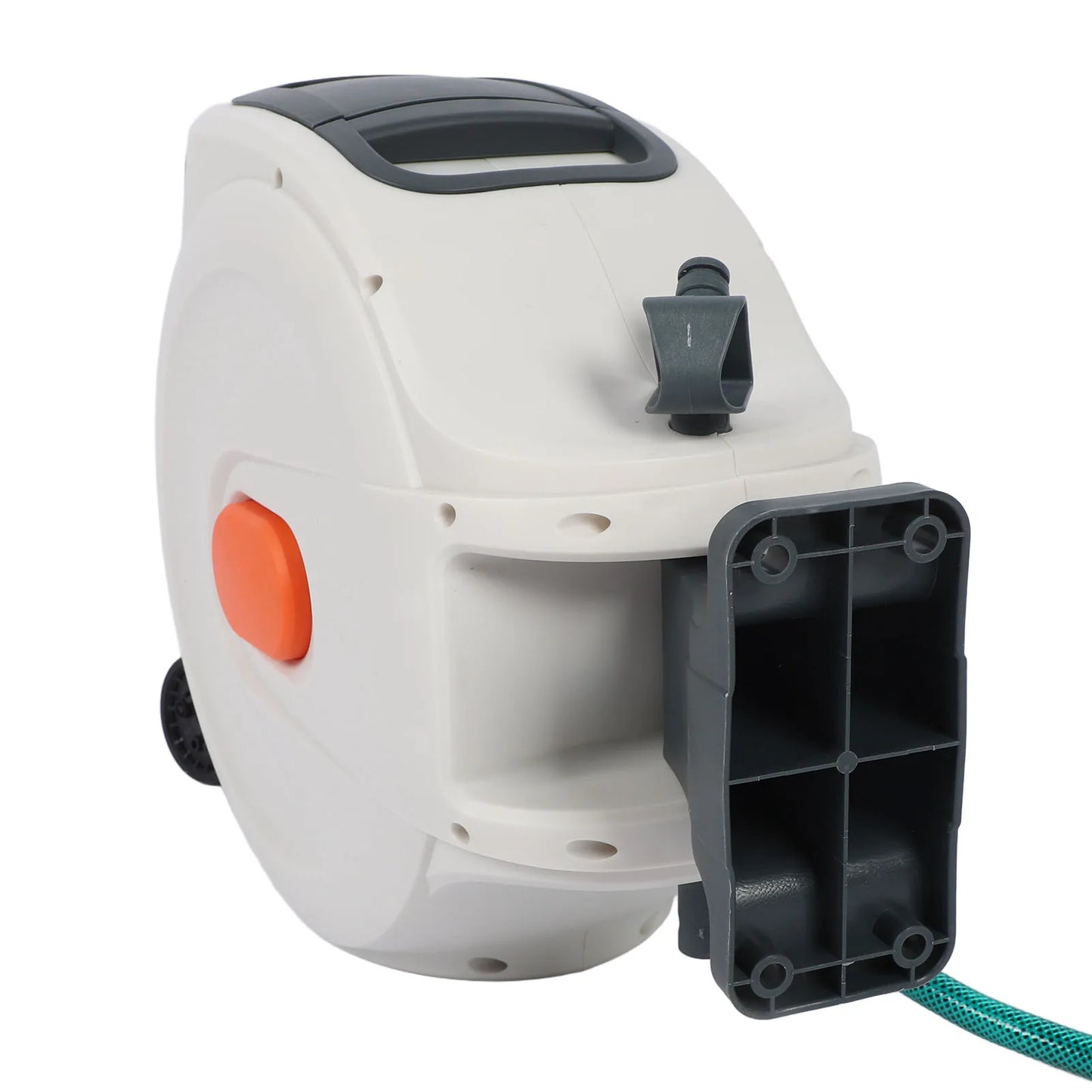 Retractable Garden Hose Reel 10m with 8-Pattern Spray Nozzle & Auto-Rewind