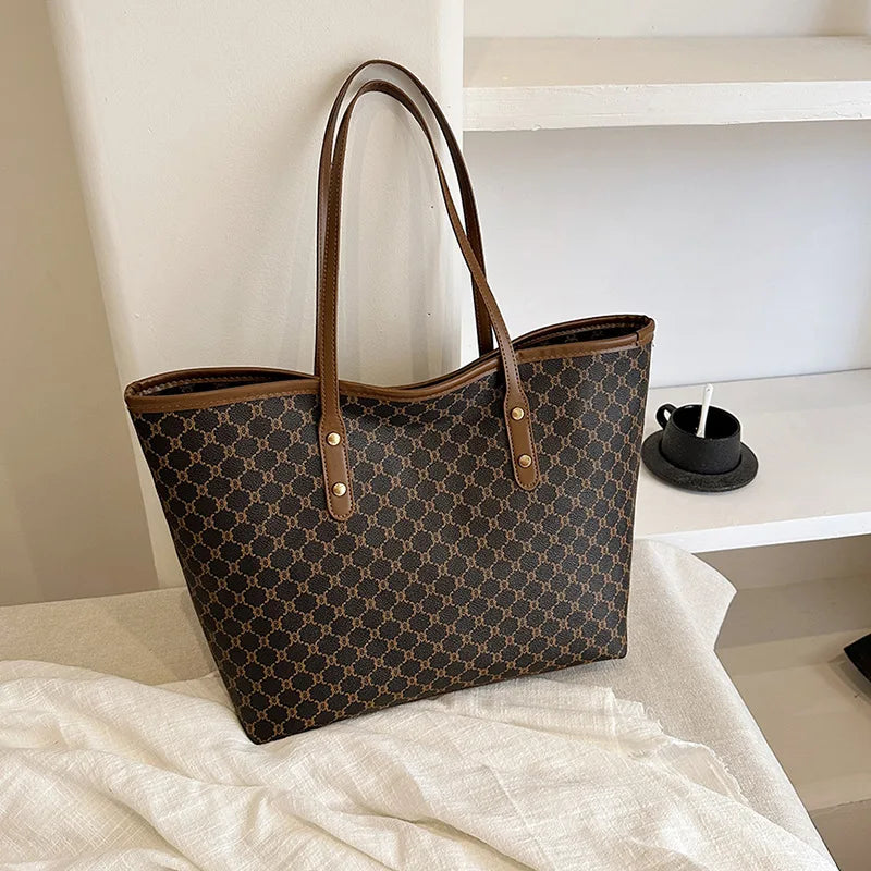 Textured Plaid Tote