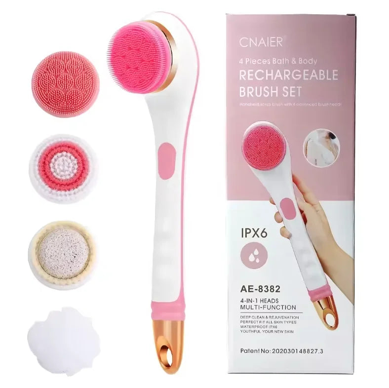 Electric Rotating Bath Brush & Back Scrubber for Deep Body Exfoliation