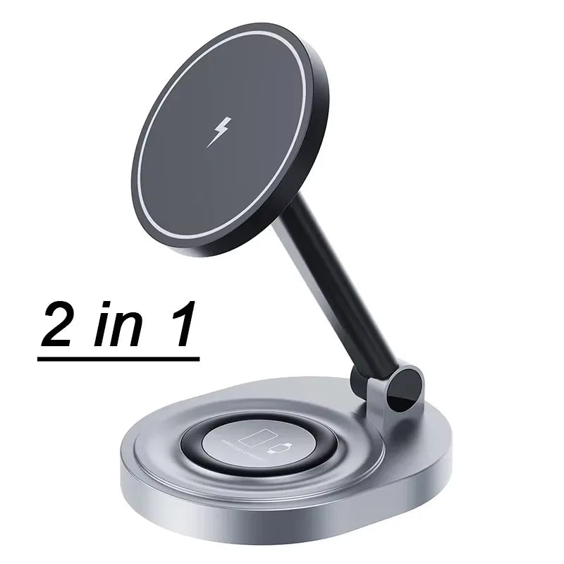 2-in-1 Foldable Magnetic Wireless Charging Station for iPhone & Apple Watch