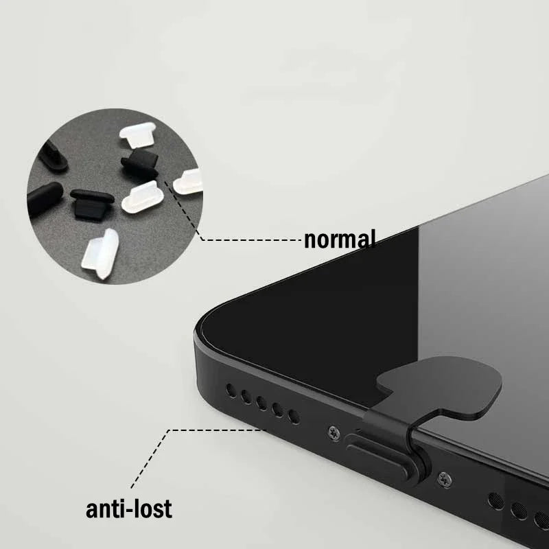 Universal USB-C & iPhone Charging Port Anti-Dust Plugs (6-Pack)