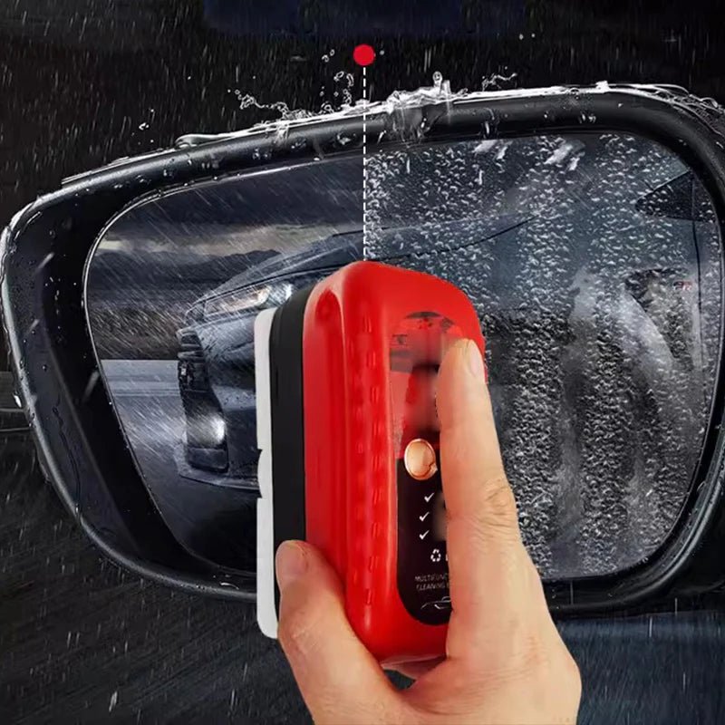 Car Glass Oil Film Cleaning Brush with Cleaning Solution - Qeepin