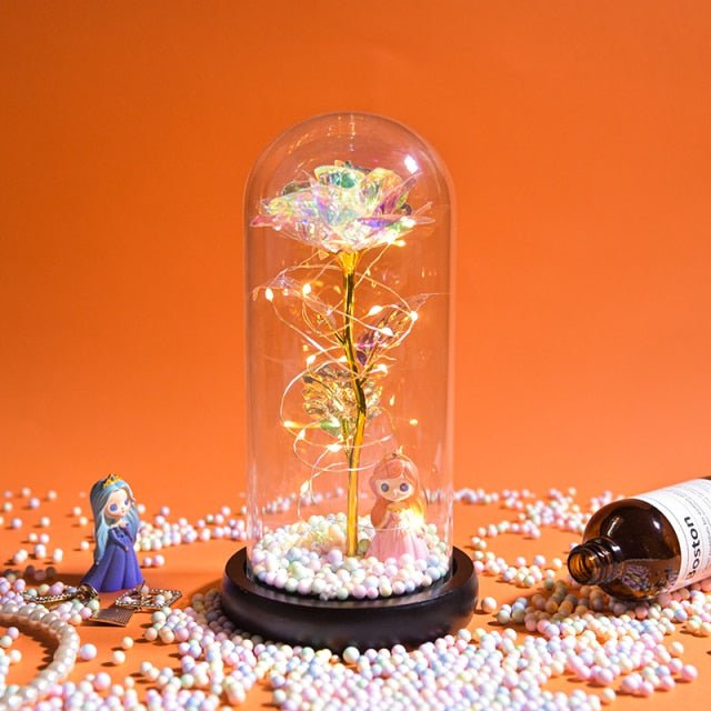 Enchanted Beautiful Forever Roses in Glass Dome - Qeepin