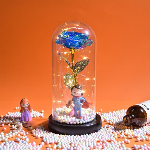 Enchanted Beautiful Forever Roses in Glass Dome - Qeepin