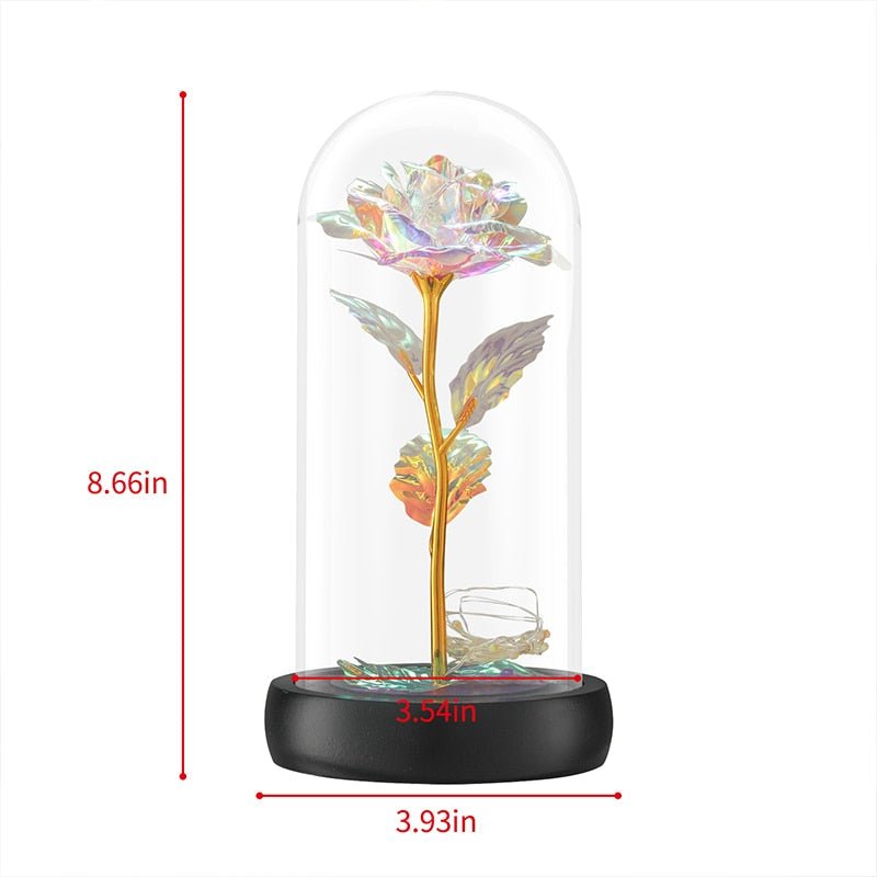 Enchanted Galaxy Rose in Glass - Qeepin