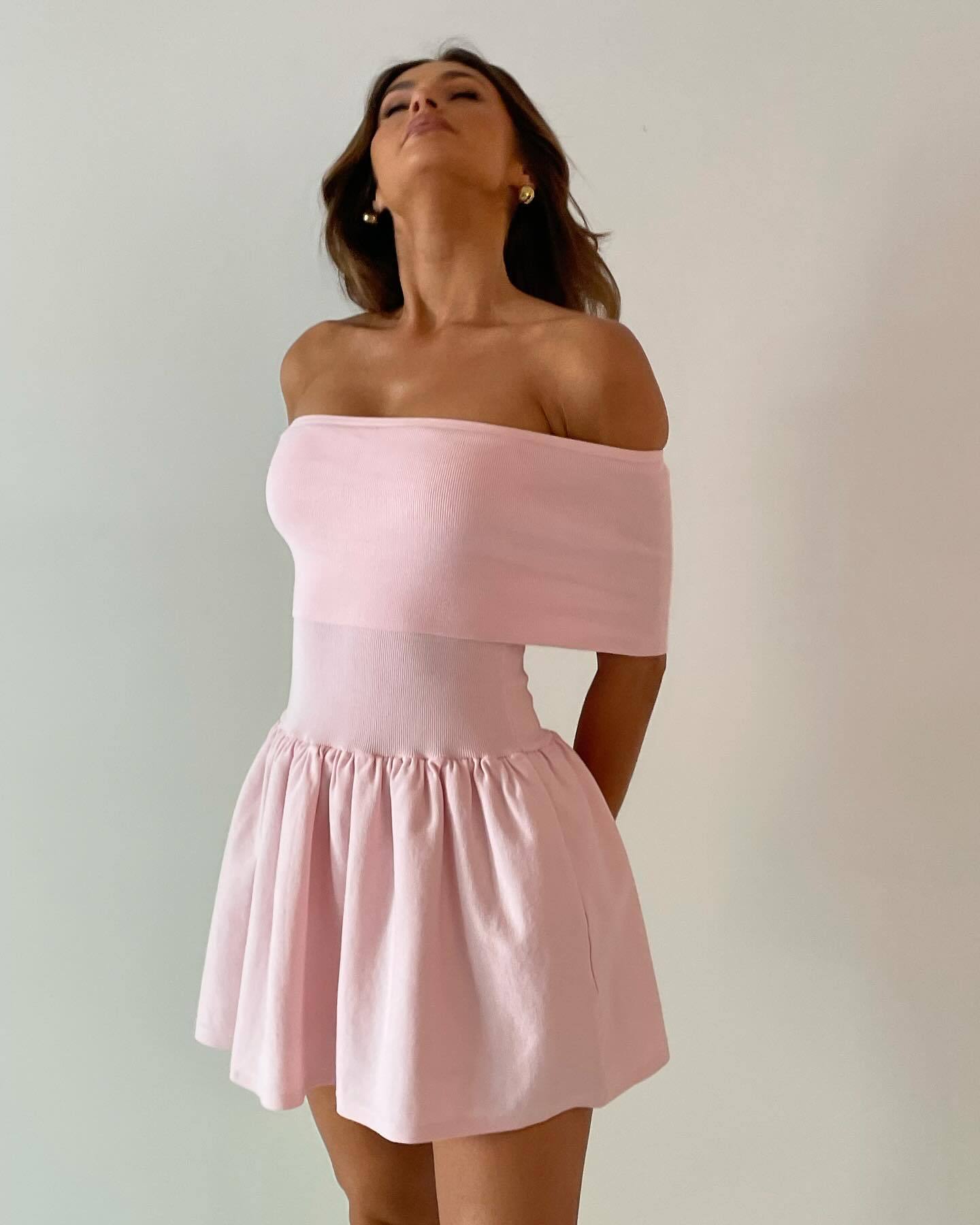 Knitted Hollow - Out Off - Shoulder Beach Dress for Women - Qeepin
