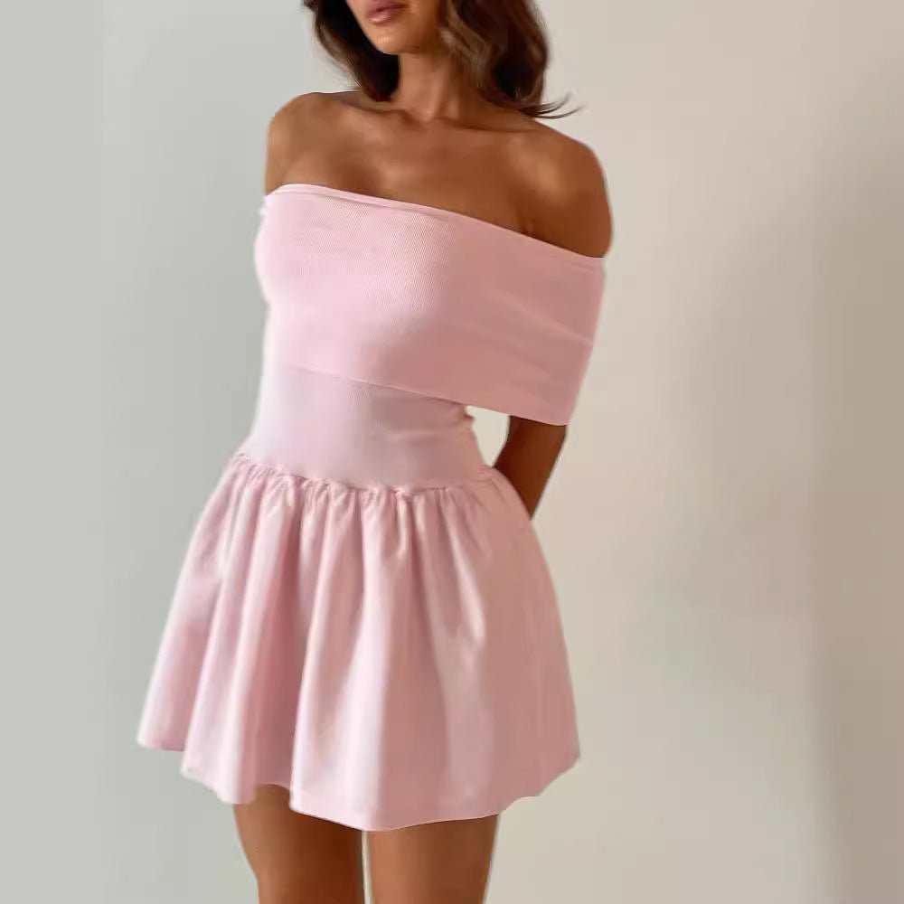 Knitted Hollow - Out Off - Shoulder Beach Dress for Women - Qeepin