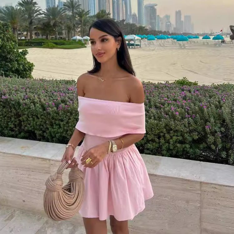Knitted Hollow - Out Off - Shoulder Beach Dress for Women - Qeepin
