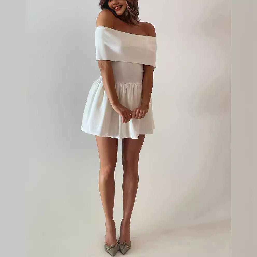 Knitted Hollow - Out Off - Shoulder Beach Dress for Women - Qeepin