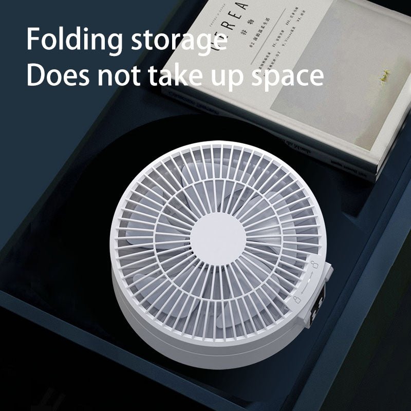 Portable Rechargeable Wall Fan with Remote Control and Night Light - Qeepin