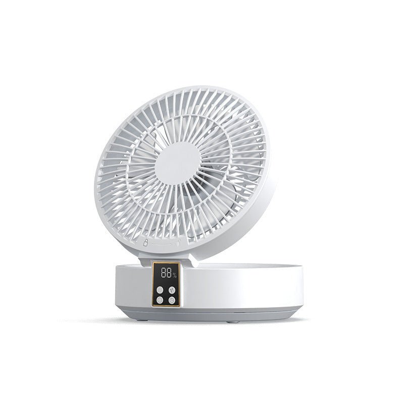 Portable Rechargeable Wall Fan with Remote Control and Night Light - Qeepin
