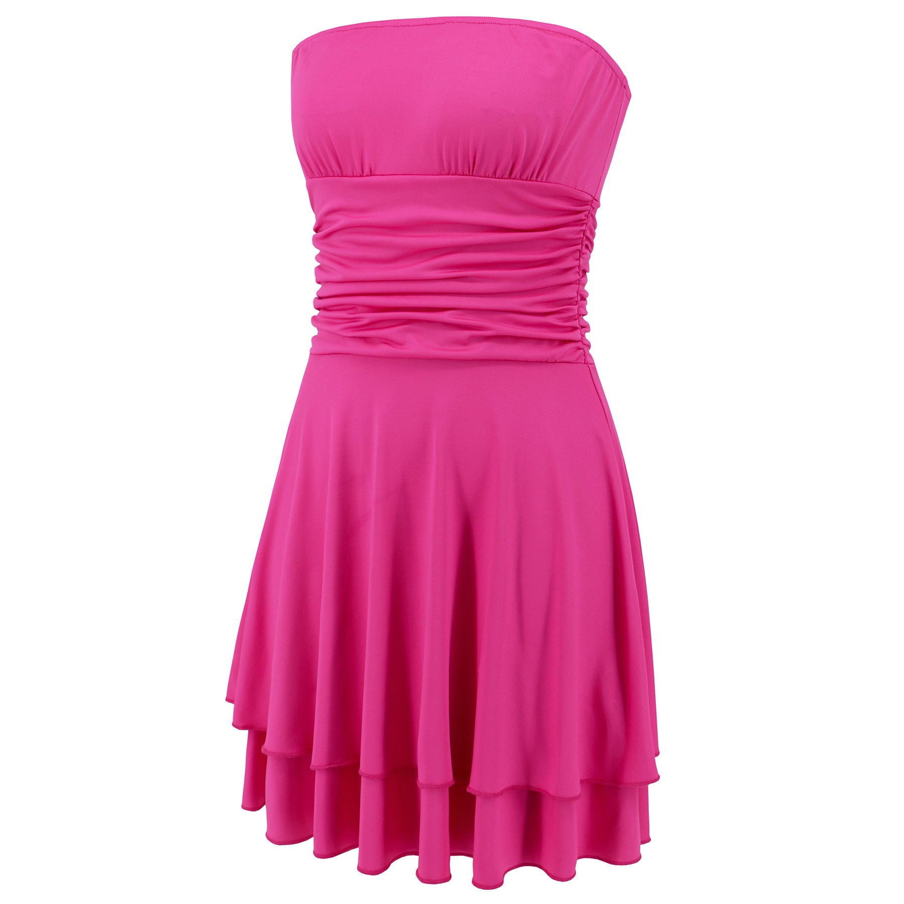 Ruffled Tube Top Beach Party Short Summer Dress for Women - Qeepin