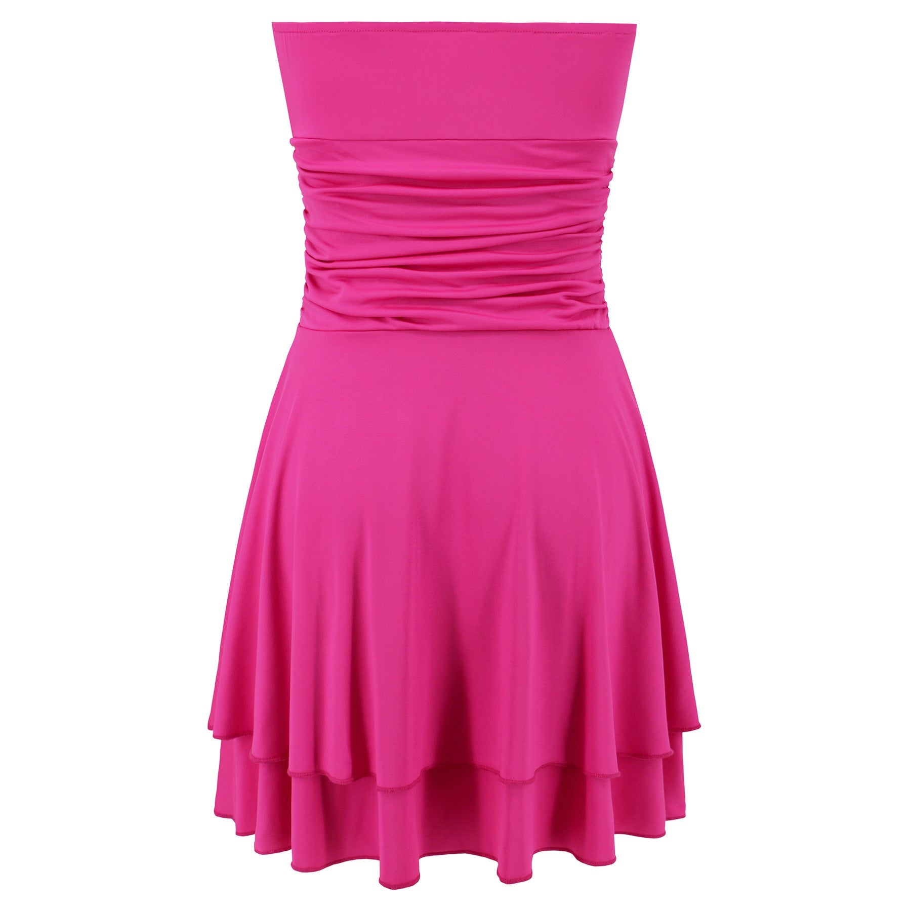 Ruffled Tube Top Beach Party Short Summer Dress for Women - Qeepin