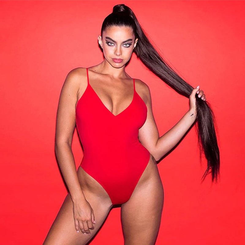 Sexy Solid Color Backless One-Piece Swimsuit for Women - Summer Bikini - Qeepin
