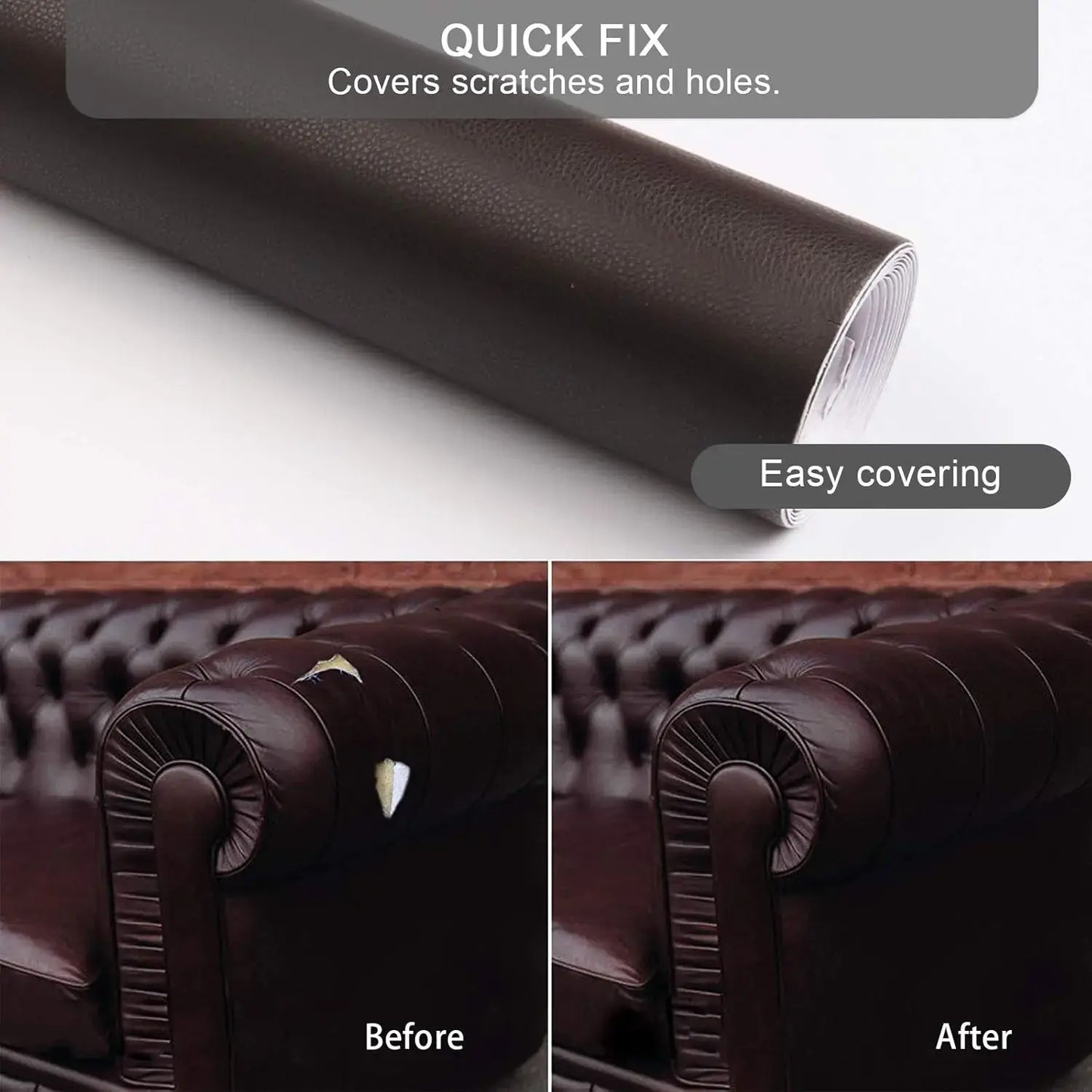Self-Adhesive Leather Repair Patch - Waterproof Couch & Car Seat Upholstery Fabric